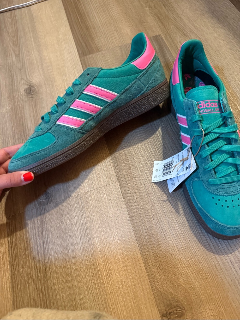adidas Samba Teal Green with Hot Pink Accents - Picture 13 of 15
